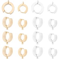 DICOSMETIC 24Pcs 2 Style Stainless Steel Huggie Hoop Leverback Earrings Findings Round French Hook Earwires Findings with Open Loop Hypoallergenic Dangle Earring for Jewelry Making Craft