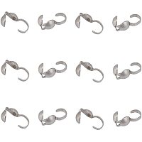 UNICRAFTALE About 60pcs/5g Small Bead Tip Cord End Cap Endcaps 4mm Open Clamshell Bead Tips Stainless Steel Bead Tips Metal Tips Knot Covers for Jewelry Findings Bracelet Necklace Making 8.5x4mm
