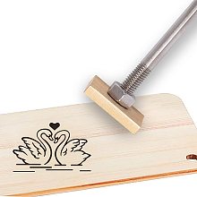 OLYCRAFT Wood Leather Branding Iron 1.2” Branding Iron Stamp Custom Logo BBQ Heat Stamp with Brass Head and Wood Handle for Woodworking and Handcrafted Design - Loving Swan