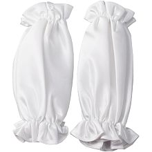 BENECREAT 1 Pair Removable Puff Sleeves for Wedding Dress, 28.5cm Long Ivory Spandex Cuff Silky for Wedding, Opera, Banquets and Party, 8mm Thick