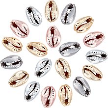 PandaHall Elite 5 Colors Cowrie Seashells, Spiral Shell Beads Electroplate Jewelry Seashells Charms for Summer Wakiki Hawaii Anklet Bracelet Making Home Decoration Beach Party Heishi Crafts 50pcs