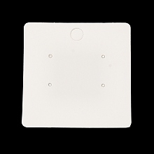 Honeyhandy Paper Jewelry Display Cards, Earring Display Cards, Square, Floral White, 6x6x0.05cm, Hole: 7mm and 2mm