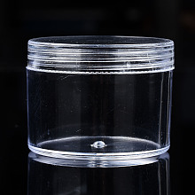 Honeyhandy Column Polystyrene Bead Storage Container, for Jewelry Beads Small Accessories, Clear, 5x3.7cm, Inner Diameter: 4.3cm