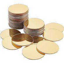 PandaHall Elite 50pcs Golden Round Mirrors for Crafts, 1.9 Inch Self Adhesive Mirror Tiles Acrylic Craft Mirror Circles Small Mirror Circles Wall Stickers for Crafts Arts DIY Projects Framing Easter Decor