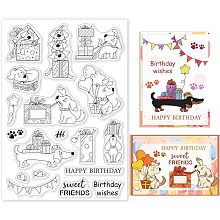 GLOBLELAND Animal Clear Stamps for DIY Scrapbooking Decor Thank You Text Greetings Holiday Transparent Silicone Stamps for Making Cards Photo Album Decor