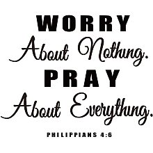 ARRICRAFT Inspirational Quotes PVC Wall Sticker Pray About Everything, Worry About Nothing Vinyl Wall Decal Wall Art Self-Adhesive Sticker for Home Living Room Decoration Black 21"x21"