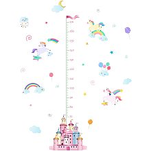 SUPERDANT 2pcs/Set Family Height Growth Chart Wall Sticker Unicorn Self-Adhesive Height Wall Sticker for Bedoom Nursery Living Room Decor 38"x11"