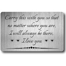 CREATCABIN Engraved Wallet Insert I Love You Metal Wallet Card Insert Mini Love Notes for Him Men Boyfriend Husband Anniversary Birthday Valentine from Girlfriend Wife Son Daughter