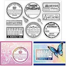 GLOBLELAND Birthday Calendar Label Clear Stamp for A Day to Remember Birthday Greetings Silicone Clear Stamp Embossing Stencils Template for DIY Scrapbooking Cards Making Photo Album Decorative