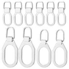 BENECREAT 24Pcs 3 Size Replacement Zipper Pulls, Detachable Zip Fixer Head, Alloy Replacement Zipper Pull Tabs for Jacket Clothes Luggage Suitcase