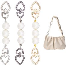 Pandahall Elite 3 Colors Heart Chain Strap Extender ABS Pearl Bead Purse Strap Short Bag Chain Replacement for Women Phone Case Accessories Pochette Purse Clutch Bag Handbag Decoration, 17.3cm/6.81"