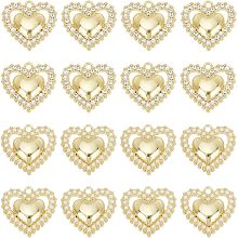 PandaHall 16pcs Rhinestone Heart Charms, 2 Style Alloy Charms Gold Plated Pendants Metal Pendants Love Charms for for Jewelry Making Charms Valentine's Day Wedding Gifts Handmade Crafting