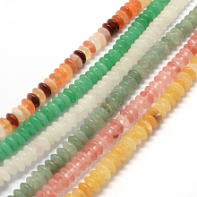 Honeyhandy Rondelle Natural & Synthetic Mixed Stone Bead Strands, 6~7x3~4mm, Hole: 1mm, about 140pcs/strand, 15.7 inch