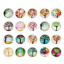 Arricraft 200pcs 12mm Tree of Life Printed Half Round Dome Glass Cabochons for Jewelry Making