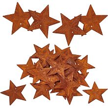 GORGECRAFT 30PCS 1.77" Metal Rusty Barn Stars Primitives Tin Steel Stars with Holes Original Vintage Antique Western Iron Pendants Retro Accents Farmhouse Decor for Patriotic 4th of July Crafts