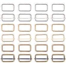 NBEADS 36 Pcs Iron Adjuster Slides Buckles, 3 Colors Roller Pin Buckles Slider Strap Adjuster with Buckle Clasps for Belt Bags DIY Accessories