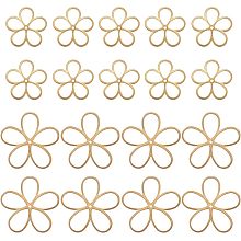 BENECREAT 20Pcs 2 Style Flower Hollow Frame Pendant, Brass Geometric Frame Pendant Blanks for Resin Jewelry Making DIY Necklace Bracelet Keychain Earring