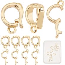 CREATCABIN 14Pcs Necklace Clasps Fold Over Clasps Closures Real 18K Gold Plated Brass Bracelet Clasps Extender Connector for Necklace Bracelet Jewelry Making 7 x 10mm