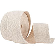 BENECREAT 5.5 Yard Cotton Twill Ribbon, 2 Inch Wide Beige Heavy Cotton Webbing Tape Roll Herringbone Bag Strap for Embellishment Crafts Sewing Home Decoration