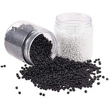 PandaHall Elite 4400 pcs 8/0 Glass Seed Beads, 3mm Round Pony Bead Mini Spacer Beads Waist Beads for Earring Bracelet Pendants Jewelry DIY Craft Making, Black & White