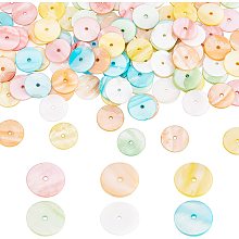 PandaHall Elite 120pcs Round Shell Charms, 20mm Coin Charm Natural Flat Seashells Pendant Ocean Nautical Charms Disc Heishi Beads for Summer Necklace Bracelet Earring Home Wedding Decor