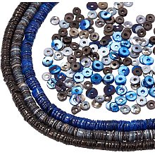 NBEADS About 66~81 Pcs 3 Colors Shell Heishi Beads, Flat Round Thin Seashell Beads Dyed Disc Shells Bead Strand for DIY Bracelet Necklace Jewelry, Hole 1.4mm