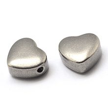 Honeyhandy 304 Stainless Steel Beads, Heart, Stainless Steel Color, 10x11.5x5.5mm, Hole: 1.5mm