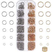 UNICRAFTALE About 930pcs 12 Sizes Open Jumps Rings Golden & Stainless Steel Color Connector Rings Stainless Steel Metal Jump Ring Jewelry Connectors for DIY Jewelry Making