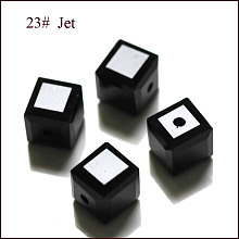 Honeyhandy Imitation Austrian Crystal Beads, Grade AAA, Faceted, Cube, Black, 4x4x4mm(size within the error range of 0.5~1mm), Hole: 0.7~0.9mm