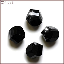 Honeyhandy Imitation Austrian Crystal Beads, Grade AAA, Faceted, Polygon, Black, 8mm, Hole: 0.9~1mm