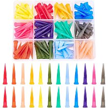 BENECREAT 120Pcs Blunt Plastic Tapered Tip Plastic Dispensing Needle Tips with 12 Mixed Size for Refilling Glue Fluid Precisely(12GA/13GA/14GA/15GA/16GA/18GA/20GA/21GA/22GA/23GA/25GA/27GA)