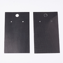 Honeyhandy Paper Display Cards, Used For Necklaces, Earrings, Bracelets and Pendants, Rectangle, Black, 9x5x0.03cm, Hole: 0.65cm