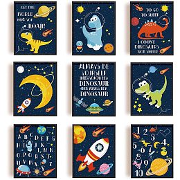 Arricraft 6pcs/Set Wall Decor Painting Canvas Wall Art Dinosaur Space Chemical Fiber Oil Canvas Hanging Painting Canvas Art Canvas Printing Artwork Wall Decoration Painting About 7.9x9.8inch