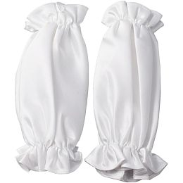 BENECREAT 1 Pair Removable Puff Sleeves for Wedding Dress, 28.5cm Long Ivory Spandex Cuff Silky for Wedding, Opera, Banquets and Party, 8mm Thick