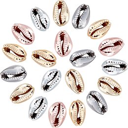 PandaHall Elite 5 Colors Cowrie Seashells, Spiral Shell Beads Electroplate Jewelry Seashells Charms for Summer Wakiki Hawaii Anklet Bracelet Making Home Decoration Beach Party Heishi Crafts 50pcs