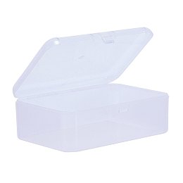 Honeyhandy Rectangle Plastic Bead Storage Containers, Clear, 9x6x3.2cm