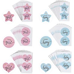 SUPERFINDINGS 120 Pcs 3 Style Gender Reveal Stickers Newborn Shower Stickers Adhesive Shower Labels Sticker for Gender Reveal Party Supplies