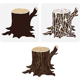 FINGERINSPIRE 2 Pcs Layered Tree Stump Stencil 11.8x11.8 inch Tree Rings Stencil Template Plastic Old Tree Stump Pattern Painting Stencil Reusable DIY Art and Craft Stencils for Painting Home Decor