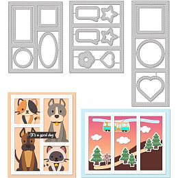 GLOBLELAND Geometric Cutting Dies Oval Heart Template Metal Die Cuts Flower Nesting Cutting Die Square Round Rectangle Die Cuts for Card Scrapbooking and DIY Craft Album Paper Card Decor