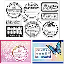 GLOBLELAND Birthday Calendar Label Clear Stamp for A Day to Remember Birthday Greetings Silicone Clear Stamp Embossing Stencils Template for DIY Scrapbooking Cards Making Photo Album Decorative