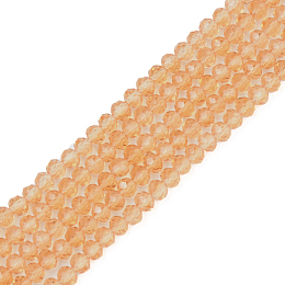 Honeyhandy Glass Beads Strands, Faceted, Rondelle, Peru, 8x6mm, Hole: 1mm, about 65~68pcs/strand, 15.7~16.1 inch(40~41cm)