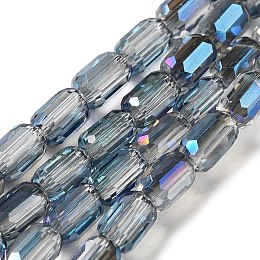 Electroplate Glass Beads Strands, Faceted, AB Color, Column, Light Steel Blue, 3x5mm, Hole: 1mm, about 79pcs/strand, 15.75~16.14''(40~41cm)