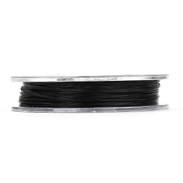 Honeyhandy Strong Stretchy Beading Elastic Thread, Flat Elastic Crystal String, Black, 0.8mm, about 10.93 yards(10m)/roll