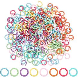 PandaHall Elite 320pcs Jump Rings, 8mm Open Jump Rings 8 Colors Chainmail Rings Colored Jewelry Connector Rings 18 Gauge Unsoldered O Ring for Bracelets Necklaces Chain Choker DIY Craft Making