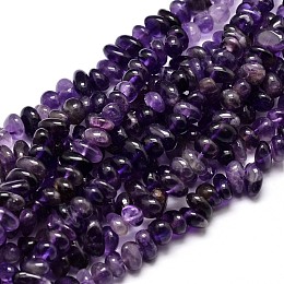 Honeyhandy Natural Amethyst Chip Beads Strands, 4~14x4~12mm, Hole: 1mm, about 15.3 inch~16.1 inch