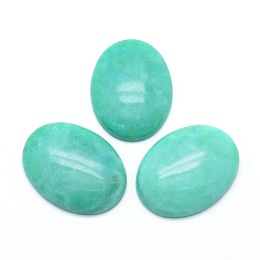 Honeyhandy Natural White Jade Cabochons, Imitation Amazonite, Dyed, Oval, 40x30x7.5~8mm