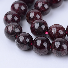 Honeyhandy Natural Garnet Beads Strands, Round, 4~4.5mm, Hole: 0.8mm, about 96pcs/strand, 15.5 inch