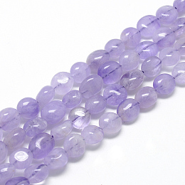 Honeyhandy Natural Amethyst Beads Strands, Oval, 6~10x4~7x4~7mm, Hole: 1mm, about 43~62pcs/strand, 15.7 inch