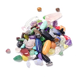 Honeyhandy Natural & Synthetic Mixed Gemstone Beads, Mixed shape, Mixed Color, 4~24x4~9x2~7mm, Hole: 1mm, about 450pcs/300g