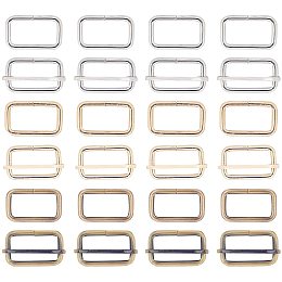 NBEADS 36 Pcs Iron Adjuster Slides Buckles, 3 Colors Roller Pin Buckles Slider Strap Adjuster with Buckle Clasps for Belt Bags DIY Accessories